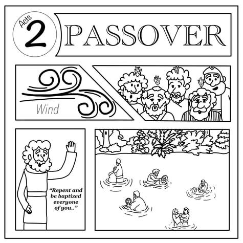 Acts 2 free children bible class material. This lesson teaches about the passover. It includes: a coloring sheet, worksheet, and craft. singGodsword.weebly.com