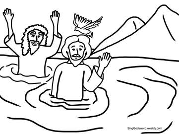 Jesus being baptized