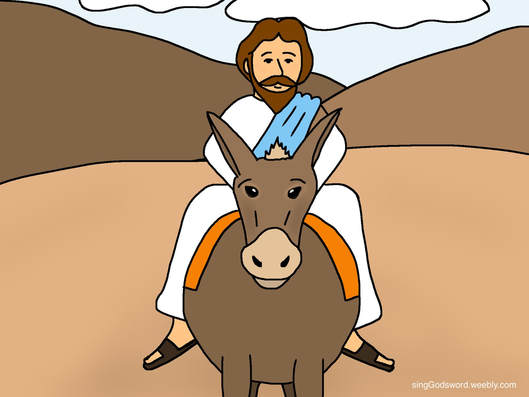 Free kids class teaching about Jesus's triumphal entry to Jerusalem. There is a new song, craft print off, coloring sheet, and teachers worksheet. singGodsword.weebly.com 