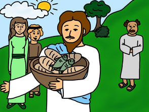 Teach children this new song about Jesus feeding 5000 men. Also, enjoy the free coloring sheet, craft, and teachers worksheet. singGodsword.weebly.com