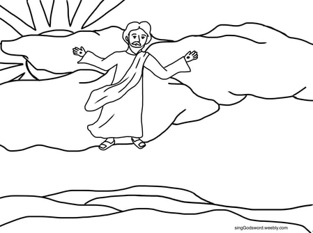 Free children bible class teaching about Jesus ascending to heaven. Includes a new song, coloring sheet, craft, and teacher worksheet. singGodsword.weebly.com