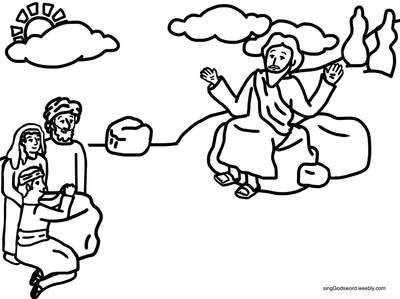 Free coloring sheet of Jesus teaching the sermon on the mount. Also, at singGodsword.weebly.com you can find tons of free new songs about Jesus and his life.