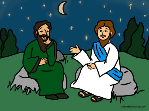 Nicodemus free kids bible class material. New song, free coloring sheet, teacher worksheet, and simple craft print off. singGodsword.weebly.com